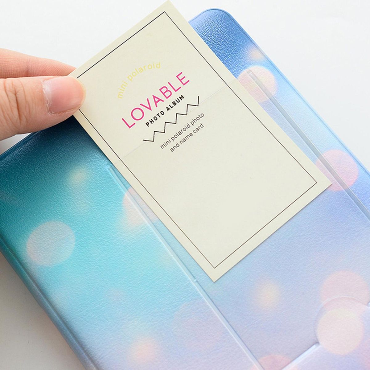 Photo Storage Holder Faux Leather Plog Photo Storage Book Blue