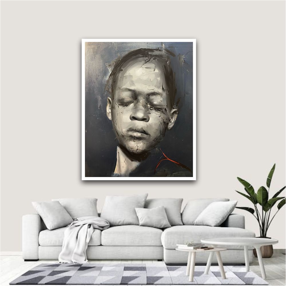 Framed Sleep Boy Premium Wall Art Canvas