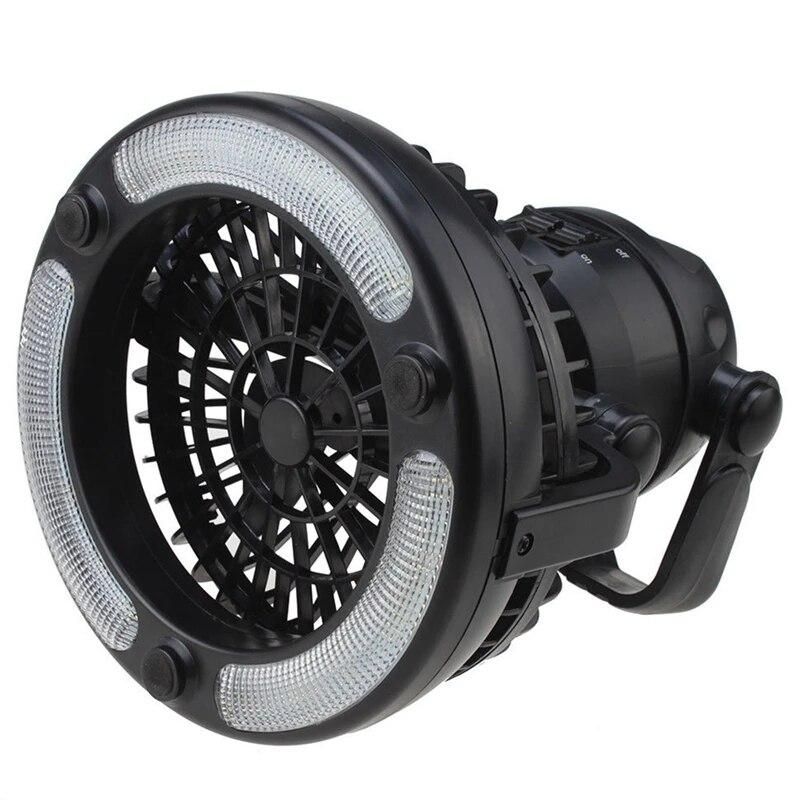 Tent Fan Light Led Camping Hiking Portable 2In1 Ceiling Lamp With Fan