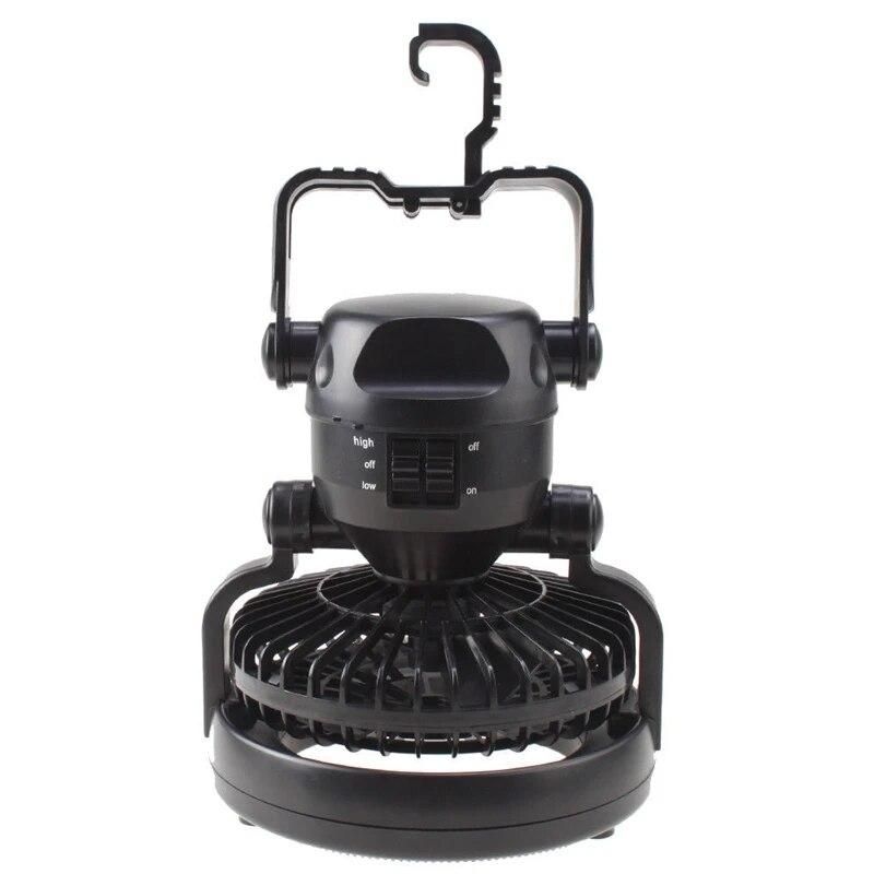 Tent Fan Light Led Camping Hiking Portable 2In1 Ceiling Lamp With Fan