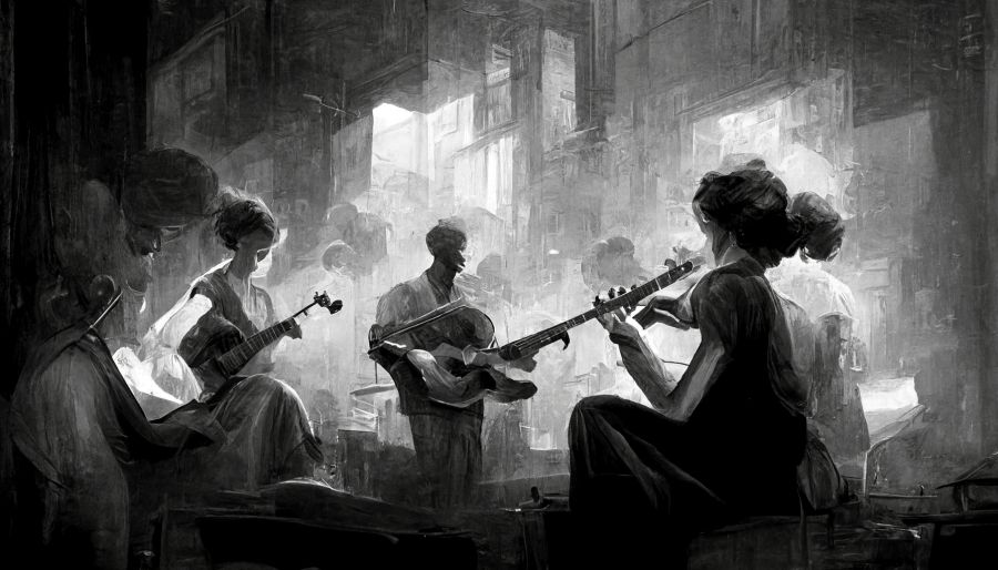 Music Band Framed Wall Art Canvas