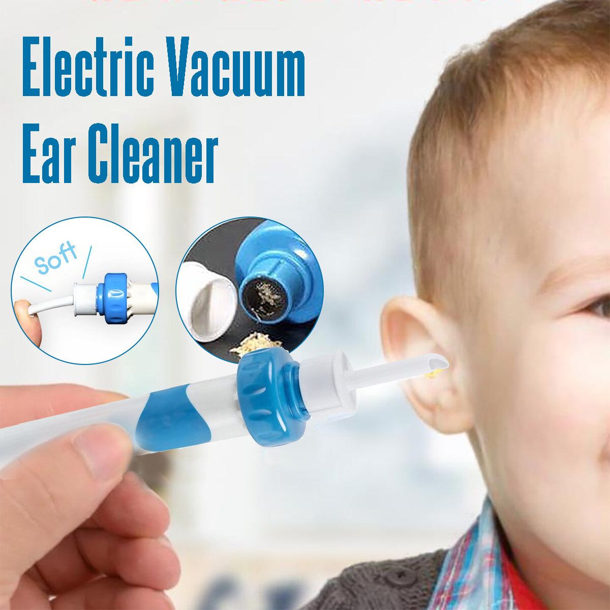Electric Cordless Safe Vibration Painless Vacuum Ear Pick Cleaner Remover Spiral Ear-Cleaning Device Earpick