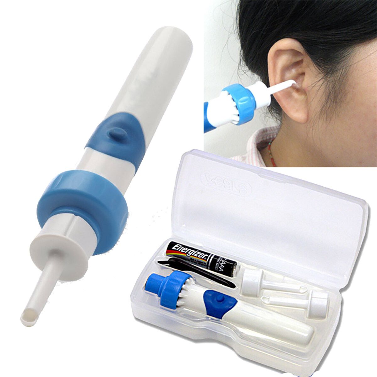Electric Cordless Safe Vibration Painless Vacuum Ear Pick Cleaner Remover Spiral Ear-Cleaning Device Earpick