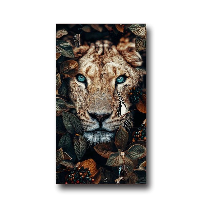 Lion In The Woods Wall Art Frame Canvas
