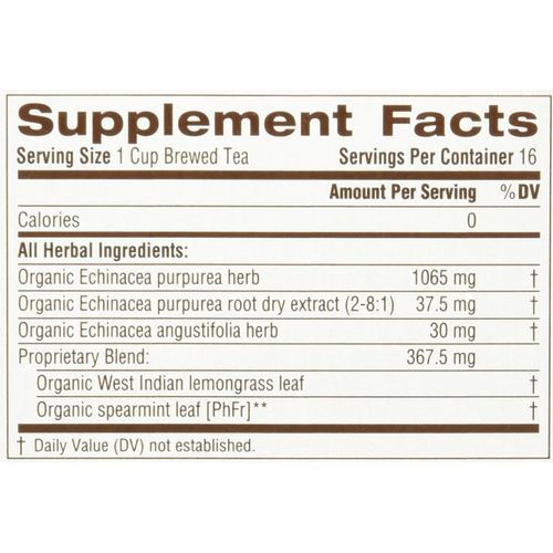 Organic Echinacea Plus Seasonal Tea,16Ct