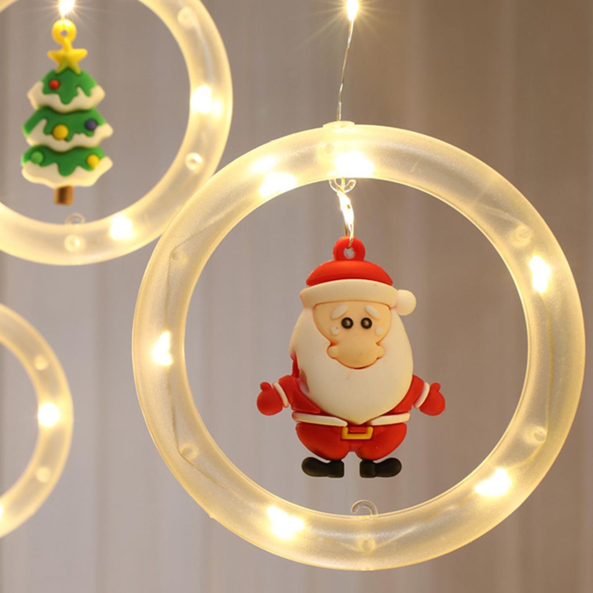 D C 5 V Hanging Fairy LEDs String Lights Curtain Lamp Dancing Dynamic Lighting Effects USB Powered Operated IP65 Water Resistance with Snowman Santa Claus Christmas Tree Elk Xmas Hat Design for Xmas Christmas Festival Holiday