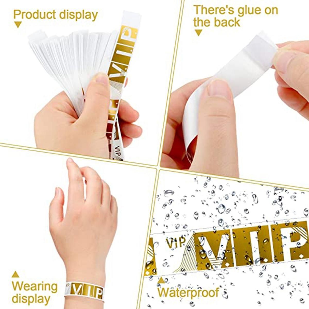 500 Pcs VIP Wristbands Lightweight Event Bracelets