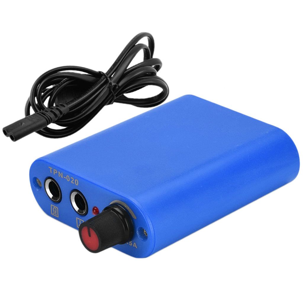 Portable Mini Tattoo Power Supply With Power Cord For Tattoo Blue