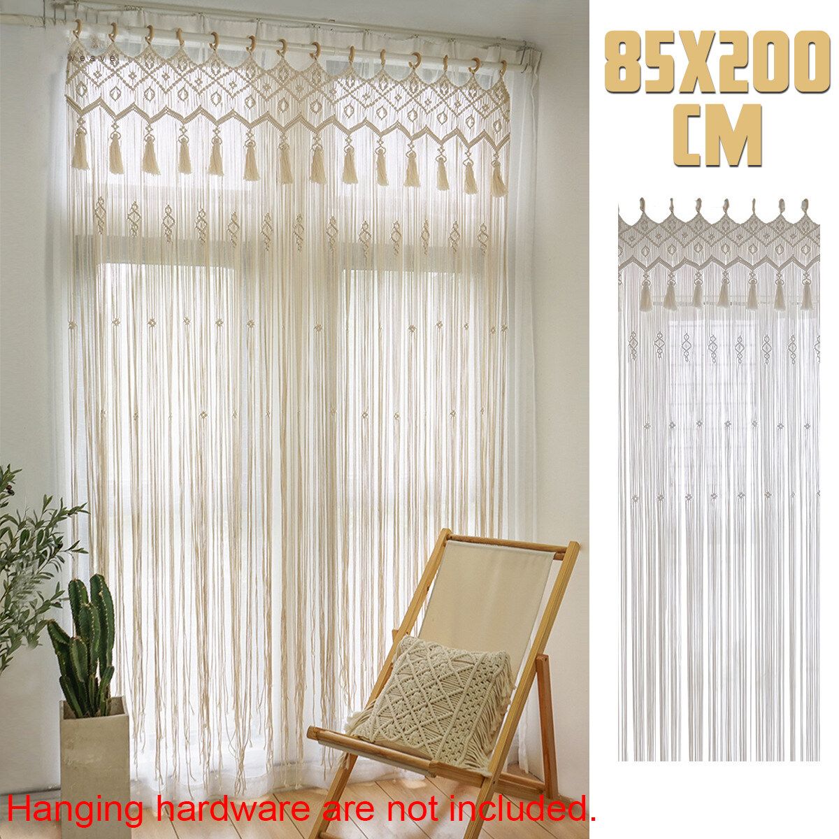 Macrame Curtain 85x200cm Wall Hanging Tapestry Room Door Window Wedding