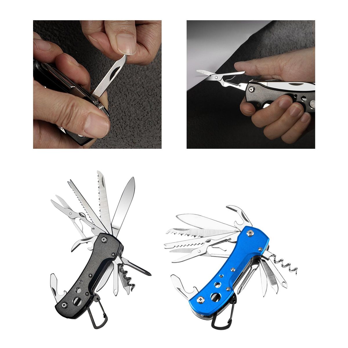Pocket Multitool  Pliers Saw Foldable  For Survival Black