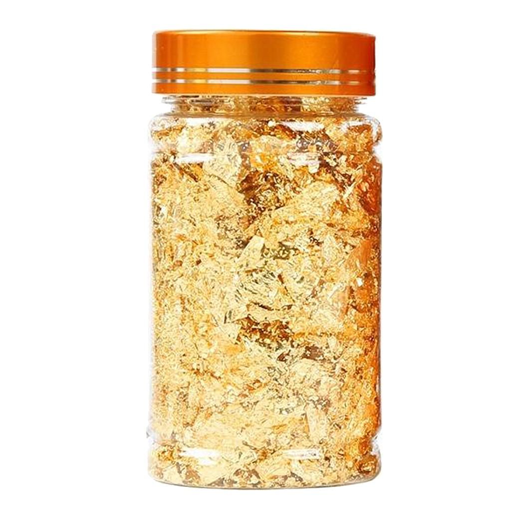 Gold Silver Leaf Flakes Glitters Decors For Nail Art Resin 3g Gold