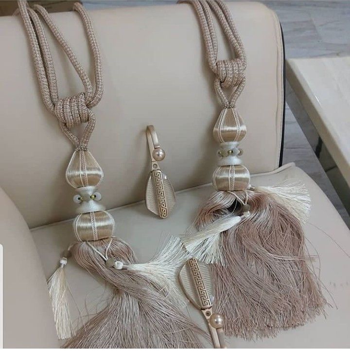 HIGH QUALITY Brown Curtains With Rings And Tiebacks