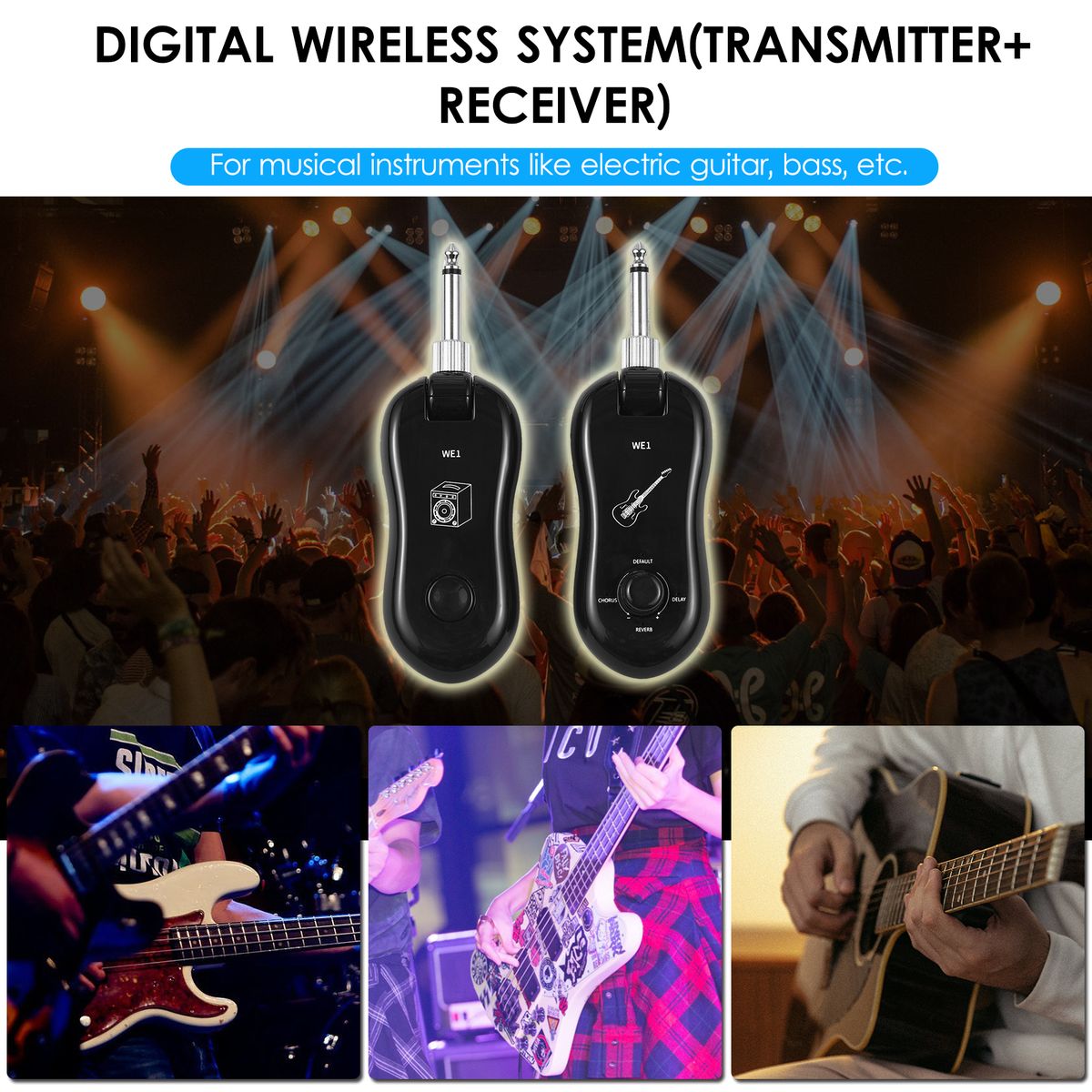 Digital Guitar Wireless System (Transmitter + Receiver)