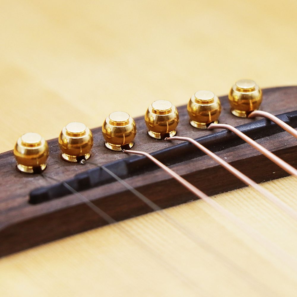 6pcs Metal Acoustic Guitar Bridge Pins Brass Guitar Strings