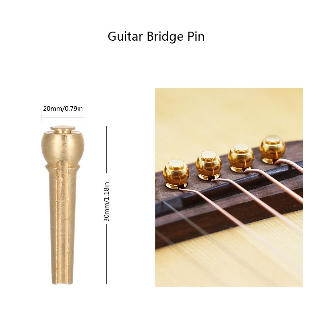 6pcs Metal Acoustic Guitar Bridge Pins Brass Guitar Strings