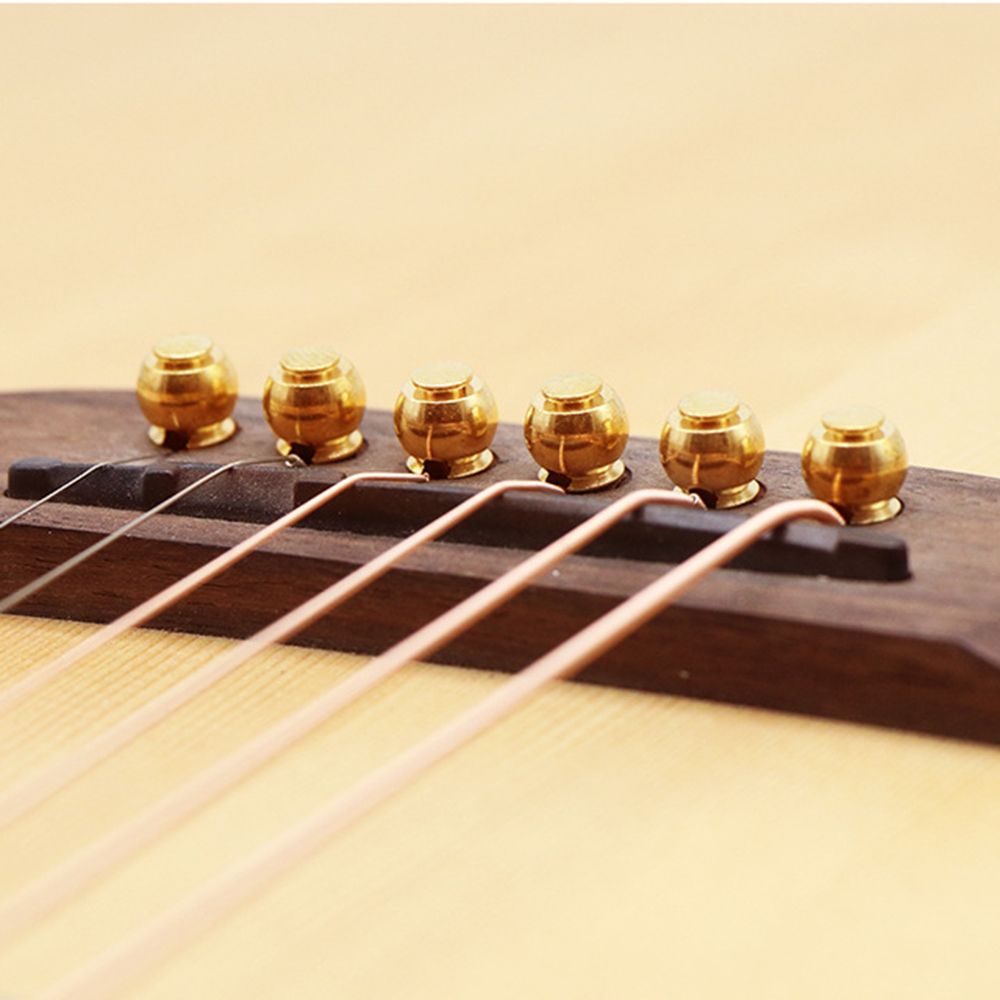 6pcs Metal Acoustic Guitar Bridge Pins Brass Guitar Strings