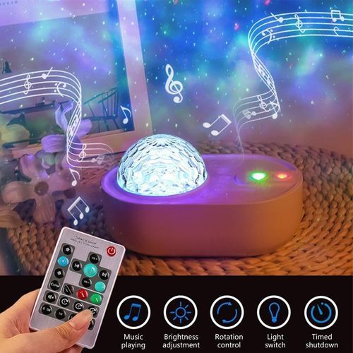 Starry Sky Projector Night Light Spaceship Lamp Galaxy LED Projection Lamp Bluetooth Speaker For Kids Bedroom Home Party Decor