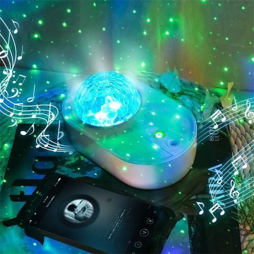Starry Sky Projector Night Light Spaceship Lamp Galaxy LED Projection Lamp Bluetooth Speaker For Kids Bedroom Home Party Decor