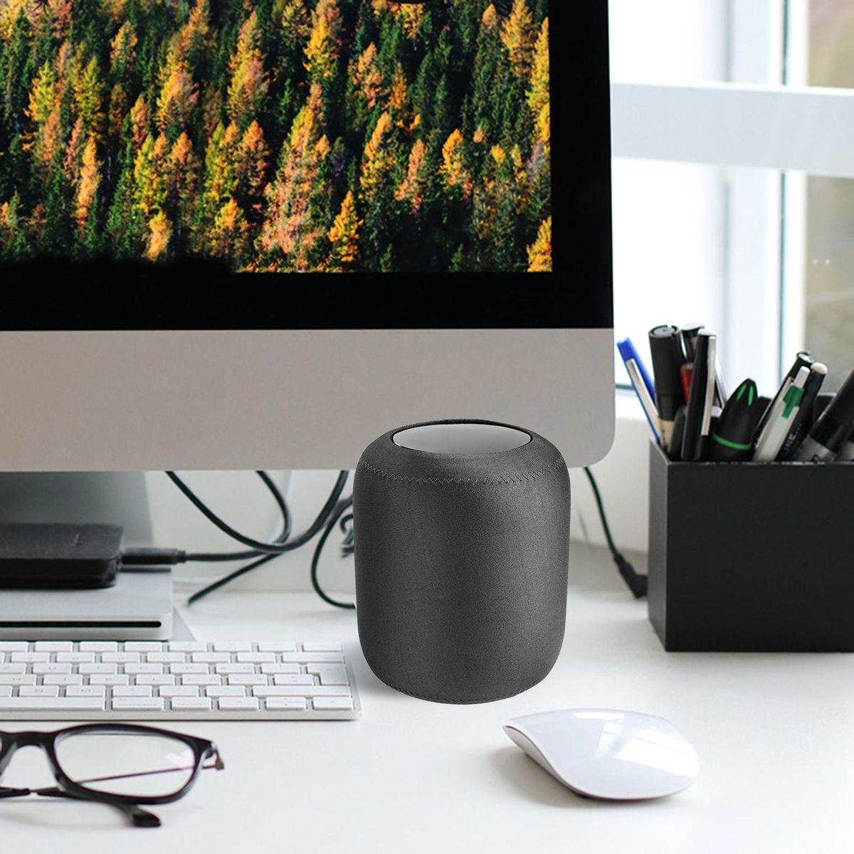 Dust-proof Speaker Cover Homepod Speaker Sleeve Premium Dust Cover Dark Gray