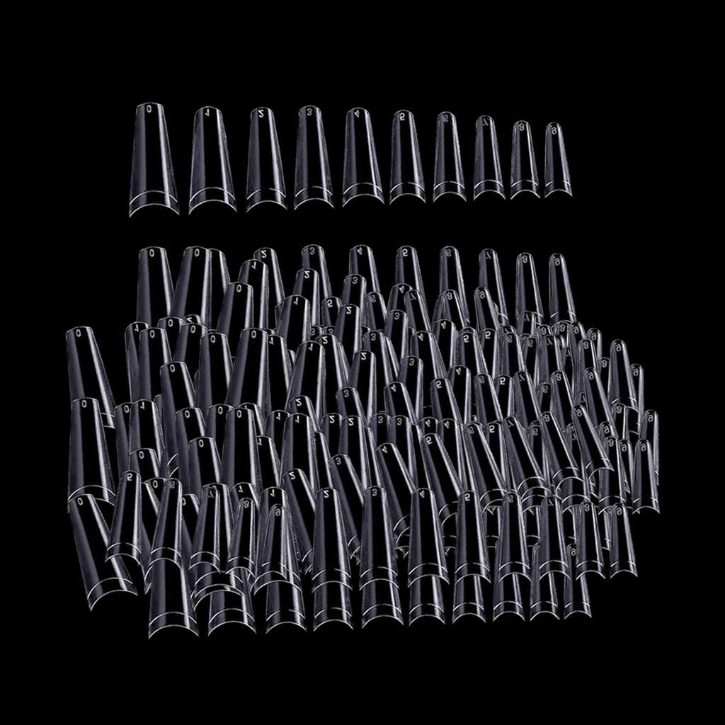 500pc  Acrylic Nail Tips - French Nail Tip C Curve Half Cover Clear