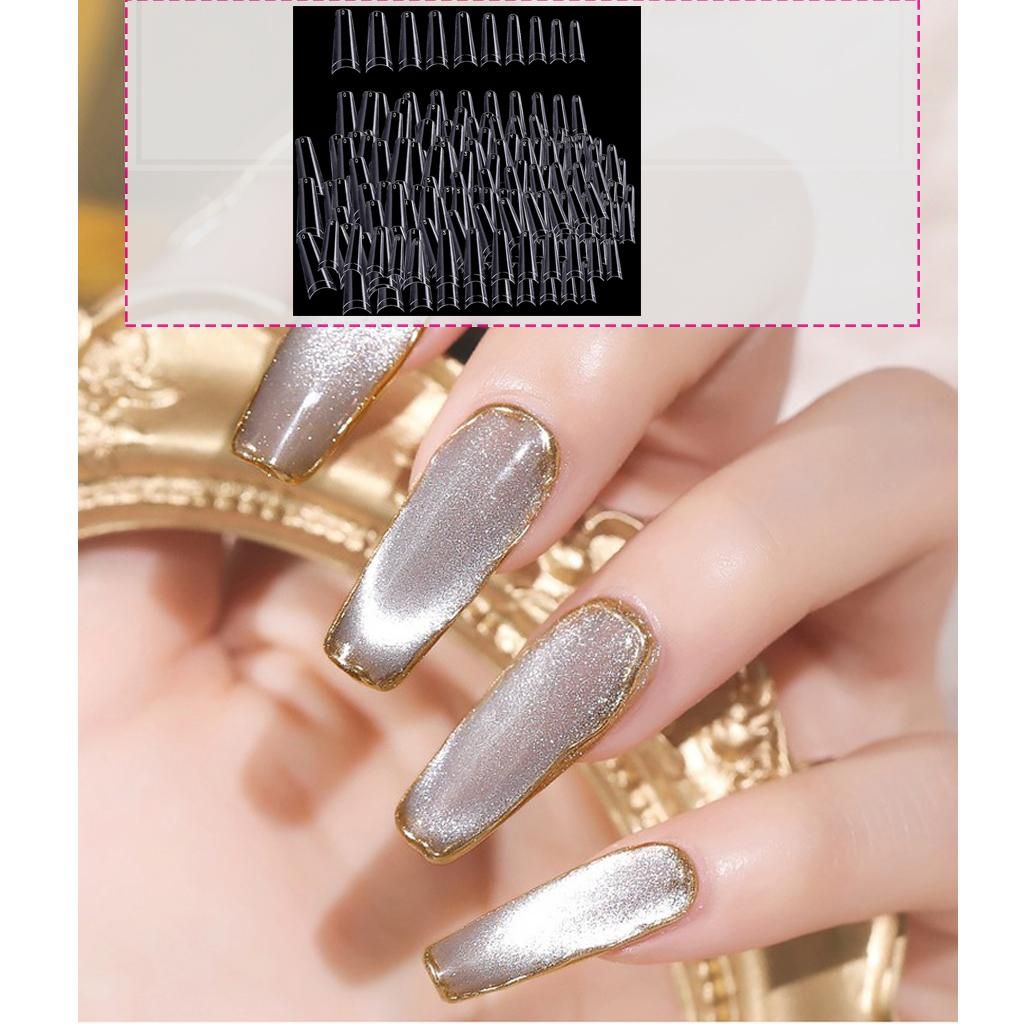 500pc  Acrylic Nail Tips - French Nail Tip C Curve Half Cover Clear