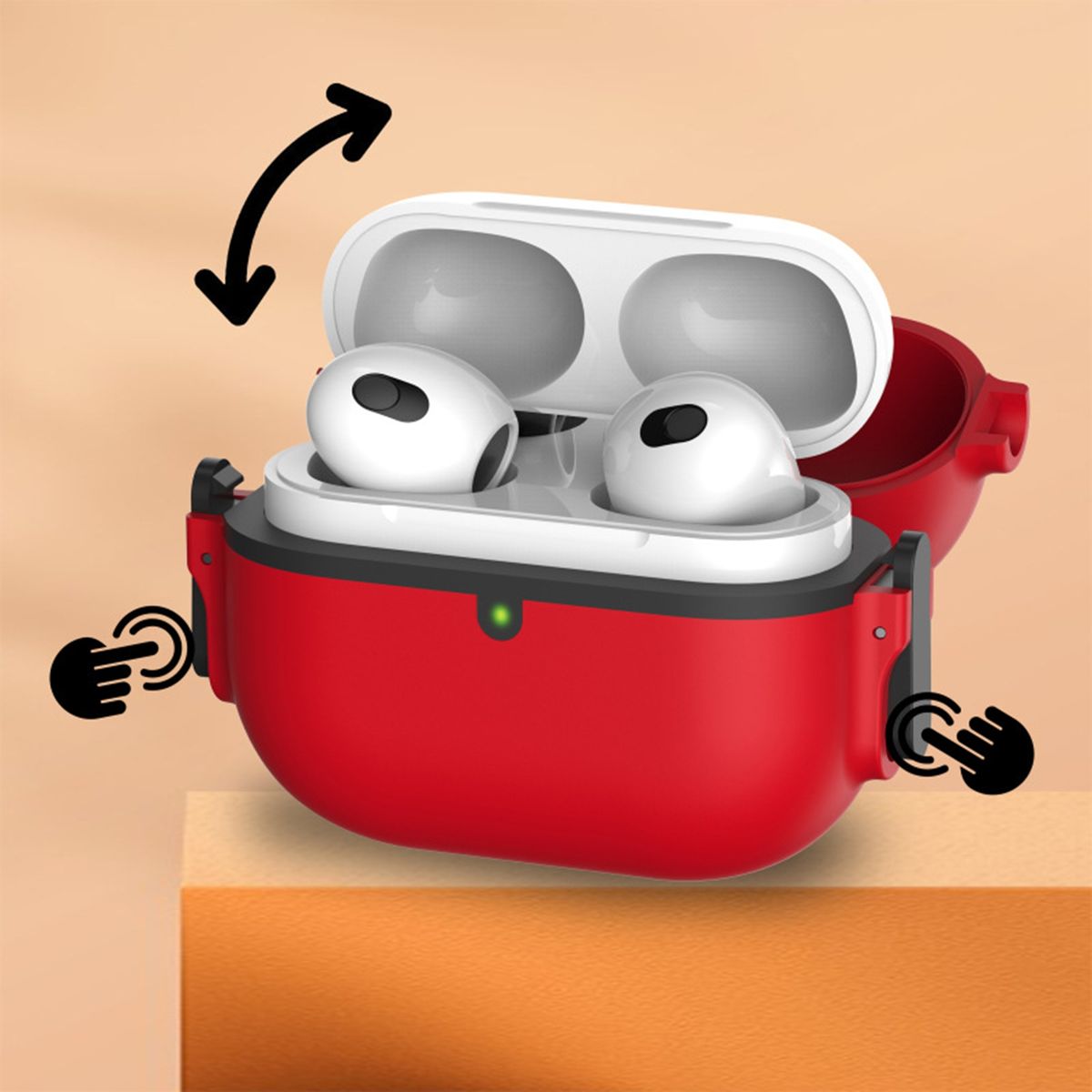 Earphone Shell   Wireless Earbuds Silicone Case Red