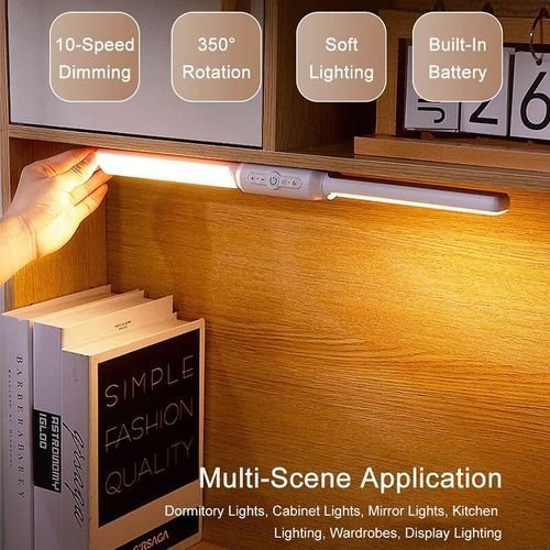 LED Night Light USB Rechargeable Remote Control Double Head Rotating Desk Lamp Magnetic 3Color Adjustable Brightness Table Light