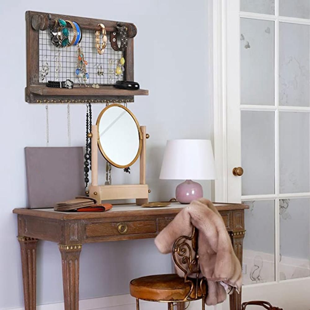 Modern Wall Mounted Wooden Shelves Floating Storage Shelf DIY Bookshelves Pot Rack for Home Room Wall Hanging Display