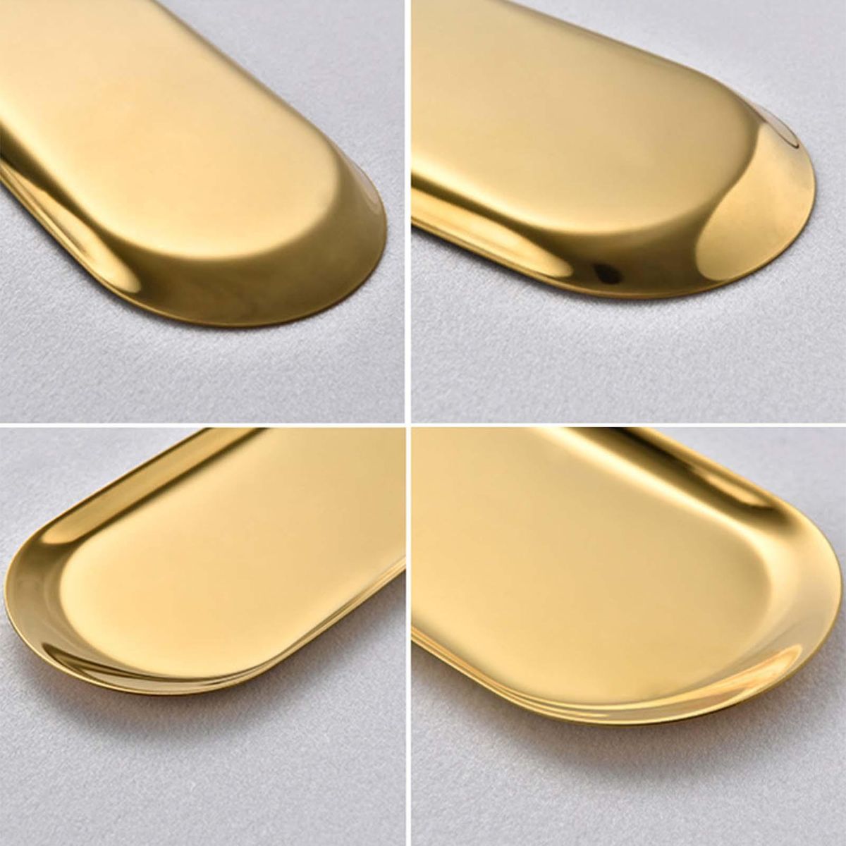 Dinner Tray Jewelry Cosmetic Tea Storage Tray Dish Plate Golden