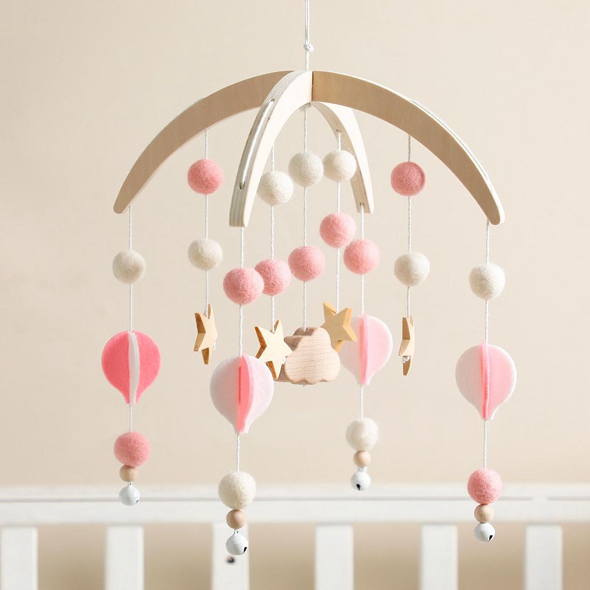 Baby Mobile For Crib Wind Chime Baby Crib Rattles For Pink