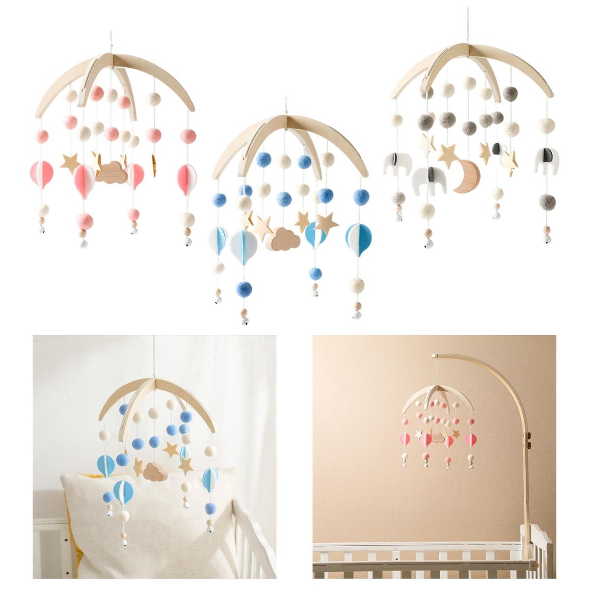 Baby Mobile For Crib Wind Chime Baby Crib Rattles For Pink