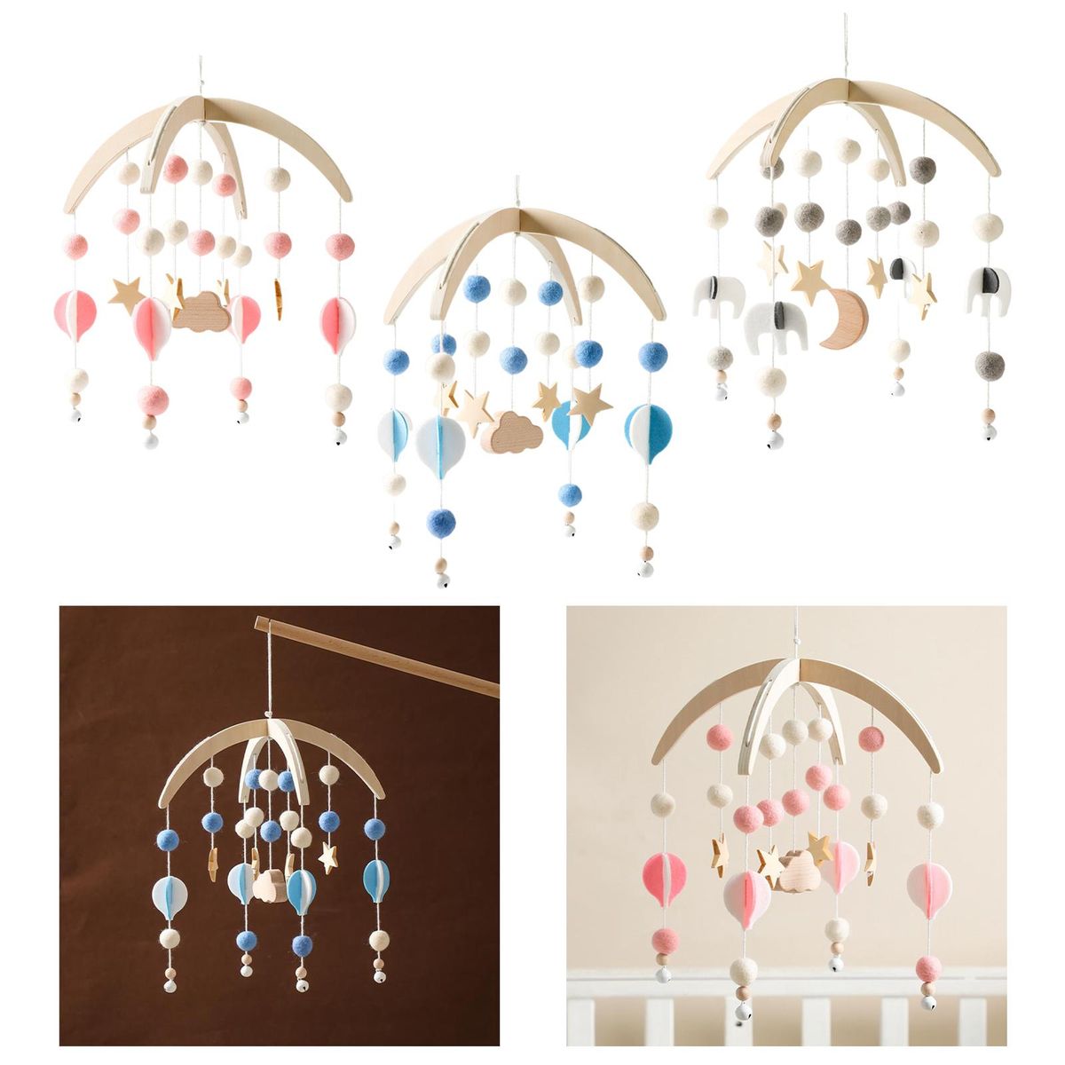 Baby Mobile For Crib Wind Chime Baby Crib Rattles For Pink