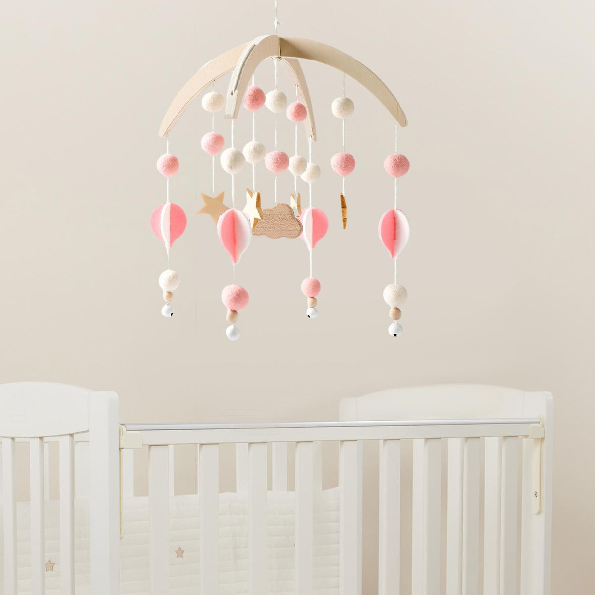 Baby Mobile For Crib Wind Chime Baby Crib Rattles For Pink