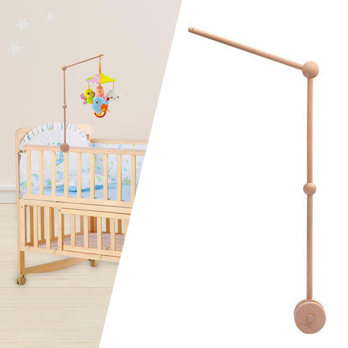 Wooden Toy Holder Sturdy Fashion Accessories Bed Bell