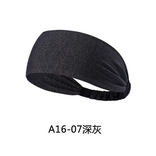 Plaid Gym Yoga Hair Bands Hairband Turban A16-07 Deep Grey