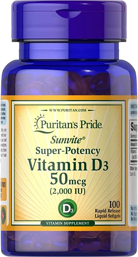 Vitamin D3 50mcg (2000iu), 100 Count