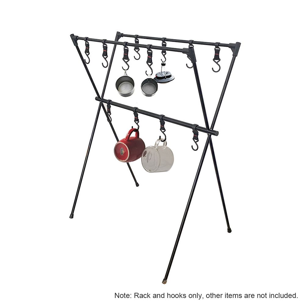 Lightweight Folding Camping Cookware Hanging Rack Shelf