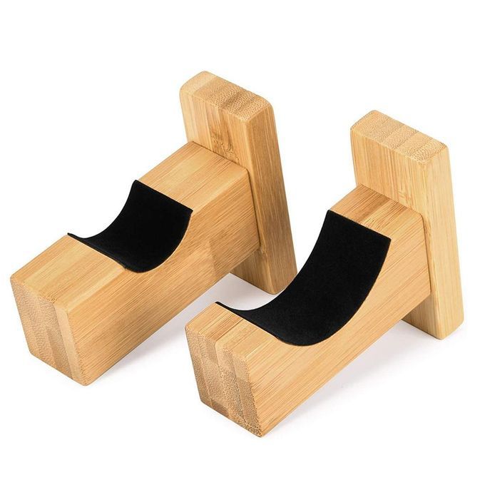 Wooden Baseball Bat Display Rack Horizontal Wall Mount Hanger Khaki