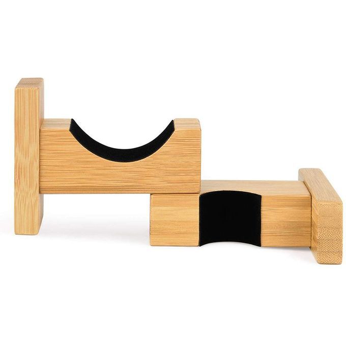 Wooden Baseball Bat Display Rack Horizontal Wall Mount Hanger Khaki