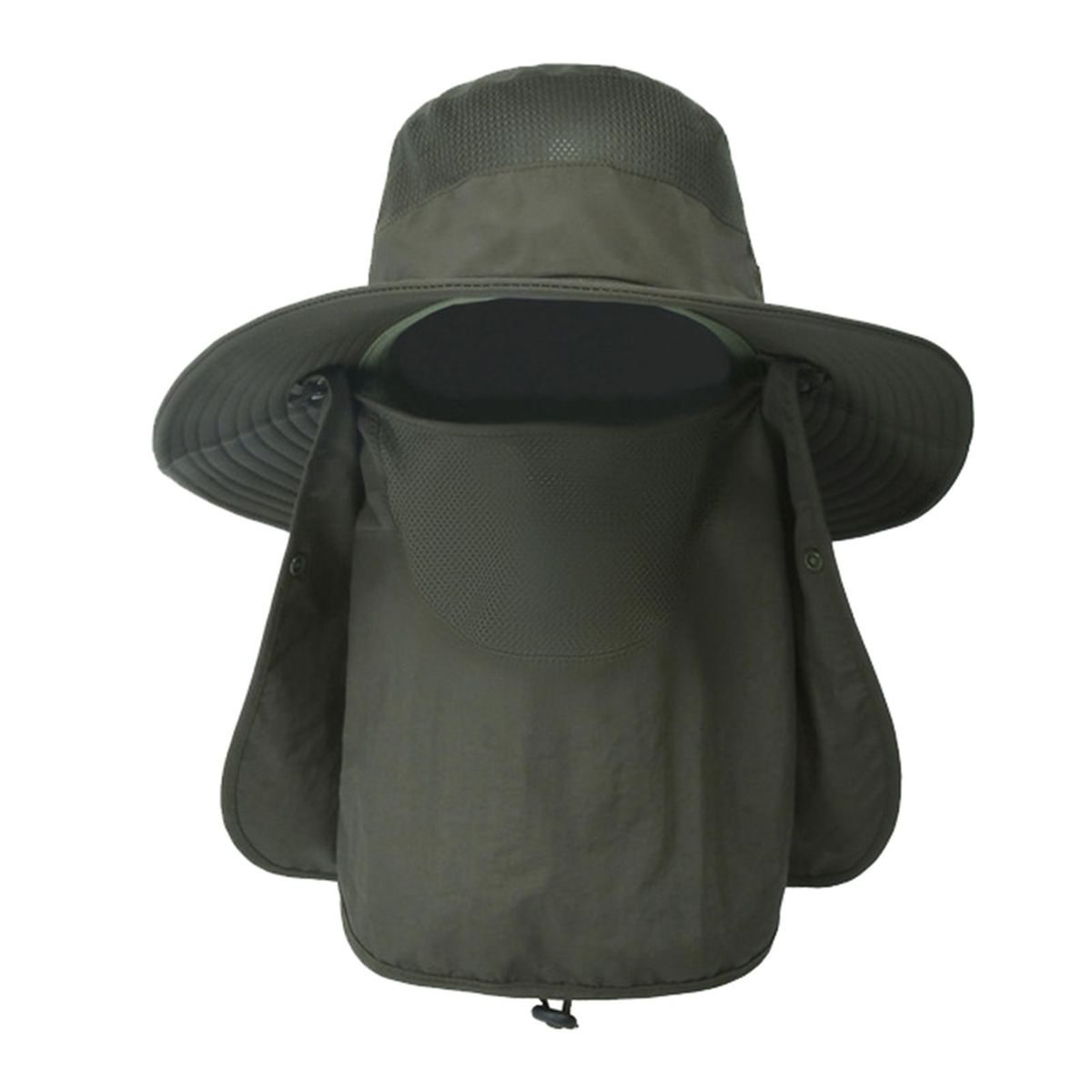 UV Protection Fishing Hat for Men & Women Outdoor Summer Sun Protection Waterproof Wide Brim Hat with Face Cover & Neck Flap Foldable for Motorcycling Hiking Fishing Camping Traveling