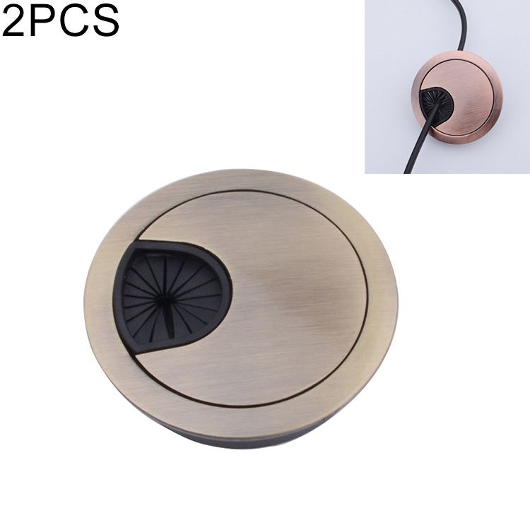2 PCS Desk Round Threading Box Hole Cover