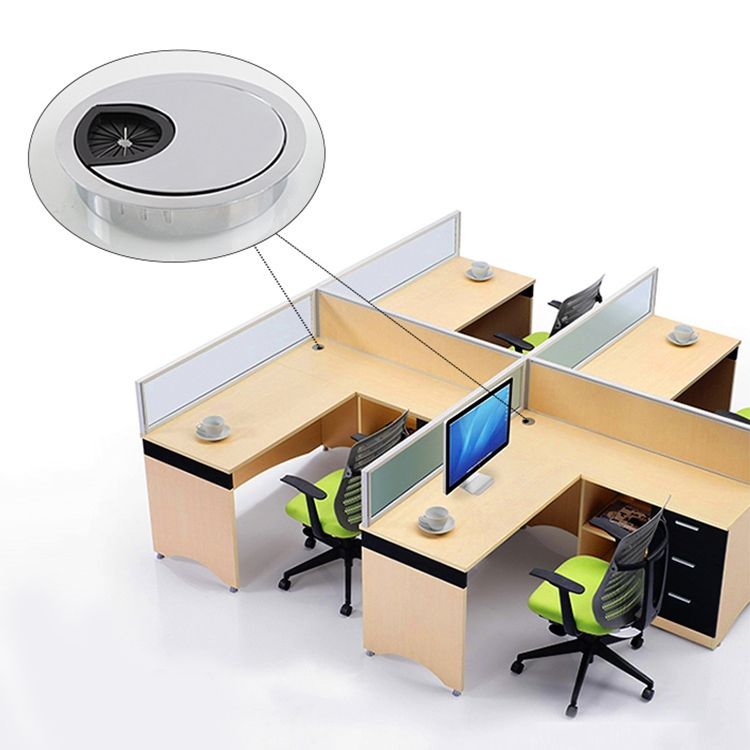 2 PCS Desk Round Threading Box Hole Cover