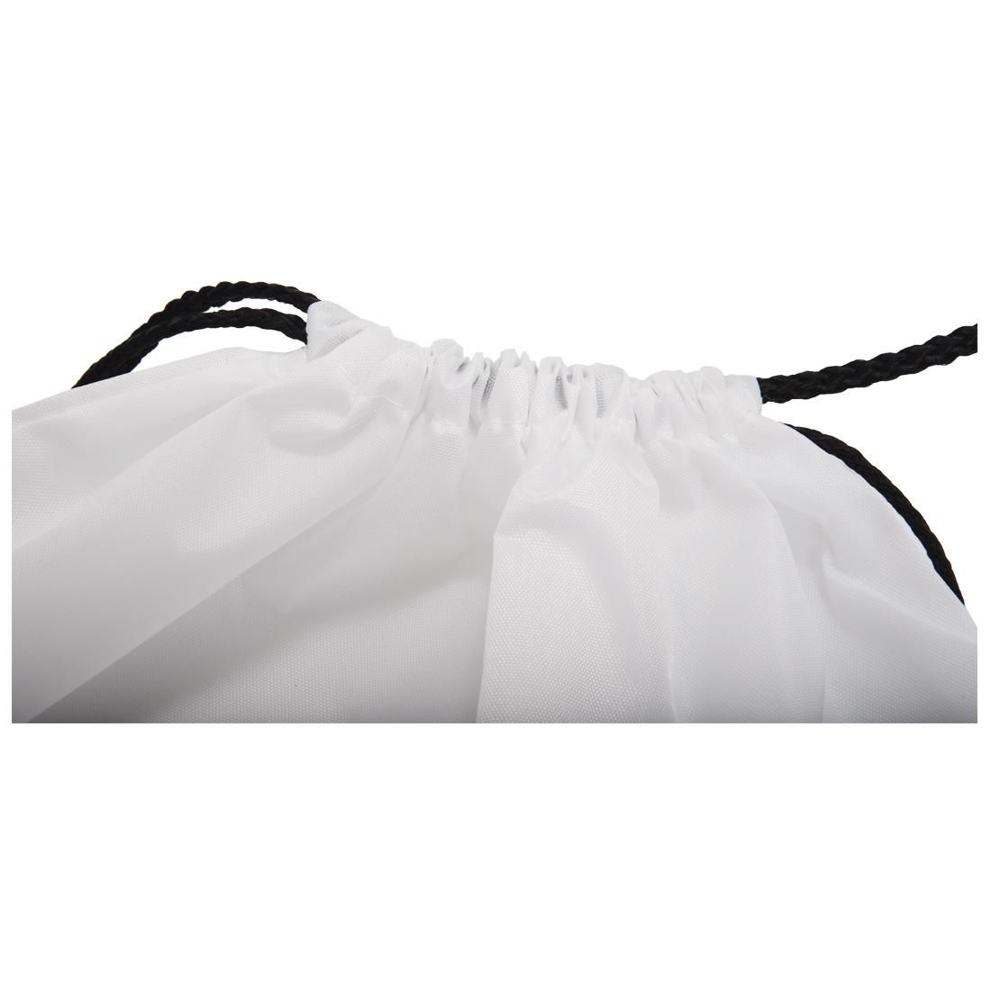 School Drawstring Book Bag Sport Gym Swim PE Dance Shoe Backpack-white