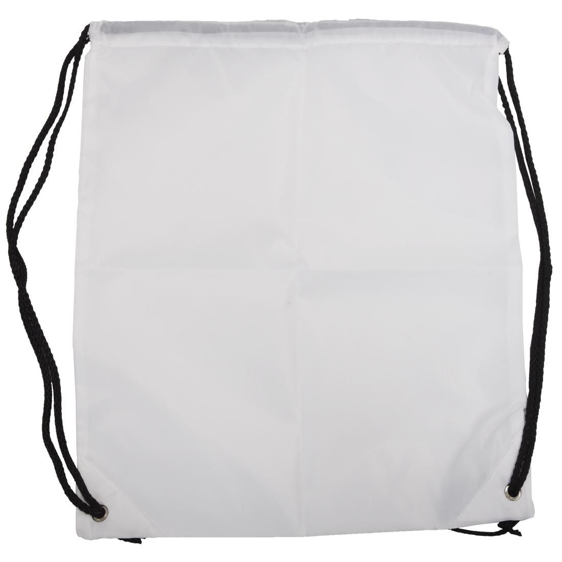 School Drawstring Book Bag Sport Gym Swim PE Dance Shoe Backpack-white