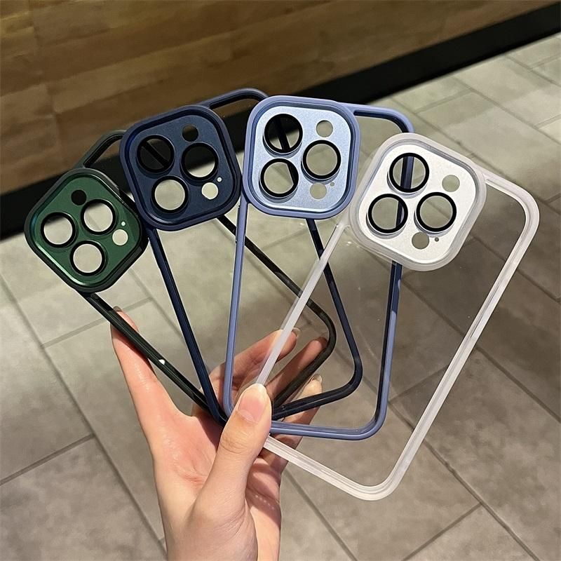Acrylic camera lens protector clear phone case for iPhone 14 13 12 11 pro Max 14pro Max shockproof transparent bumper back cover