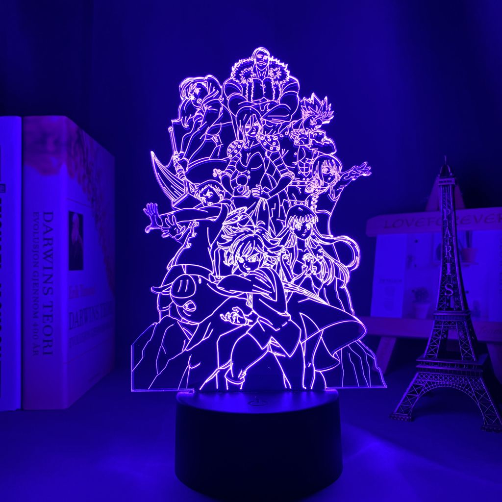 3d Led Lamp Anime The Seven Deadly Sins Group For Bedroom