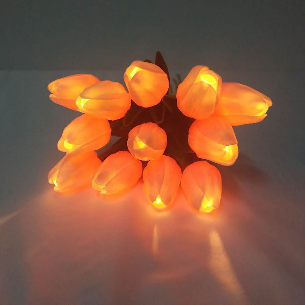 Banquet Home Decor Tulips Artificial Flowers Bedroom LED