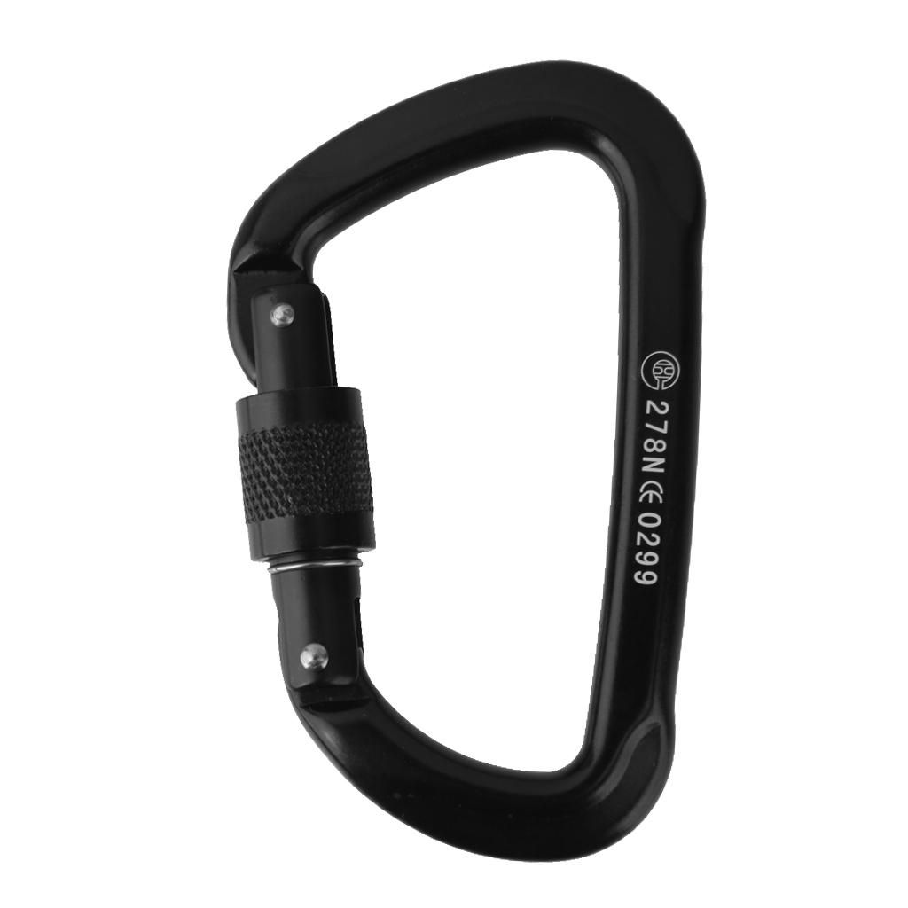 2Pcs 26KN D- Carabiner Key Chain Clip Snap Hook Karabiner