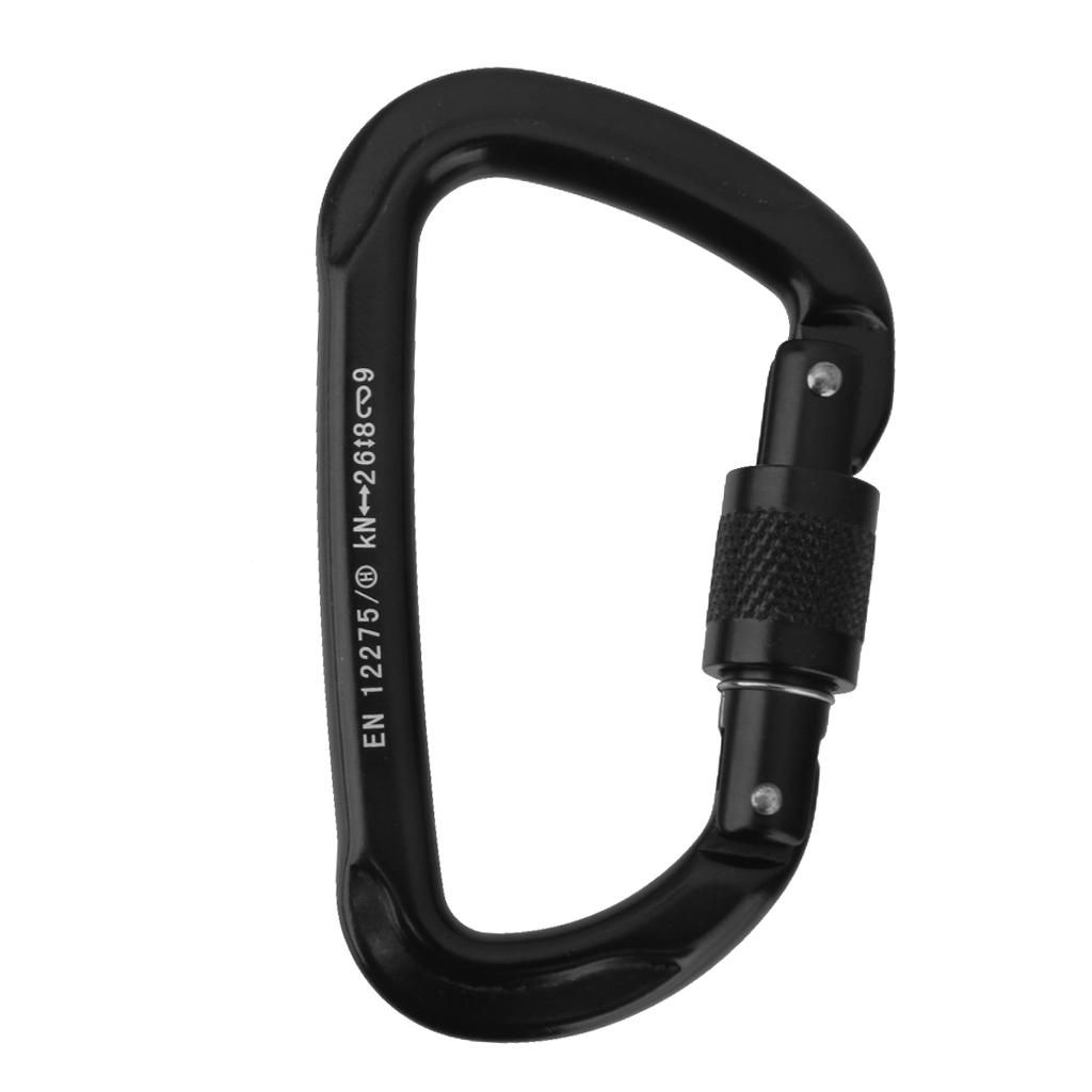 2Pcs 26KN D- Carabiner Key Chain Clip Snap Hook Karabiner