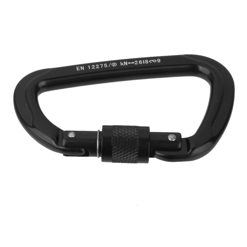 2Pcs 26KN D- Carabiner Key Chain Clip Snap Hook Karabiner